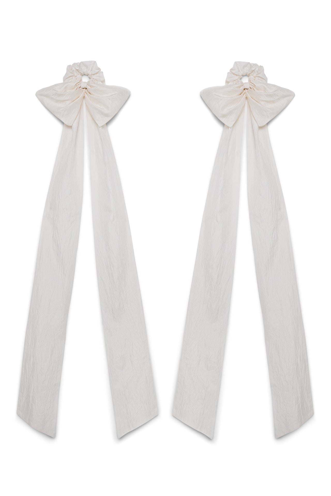 Crushed Silk Arm Bows | Ivory