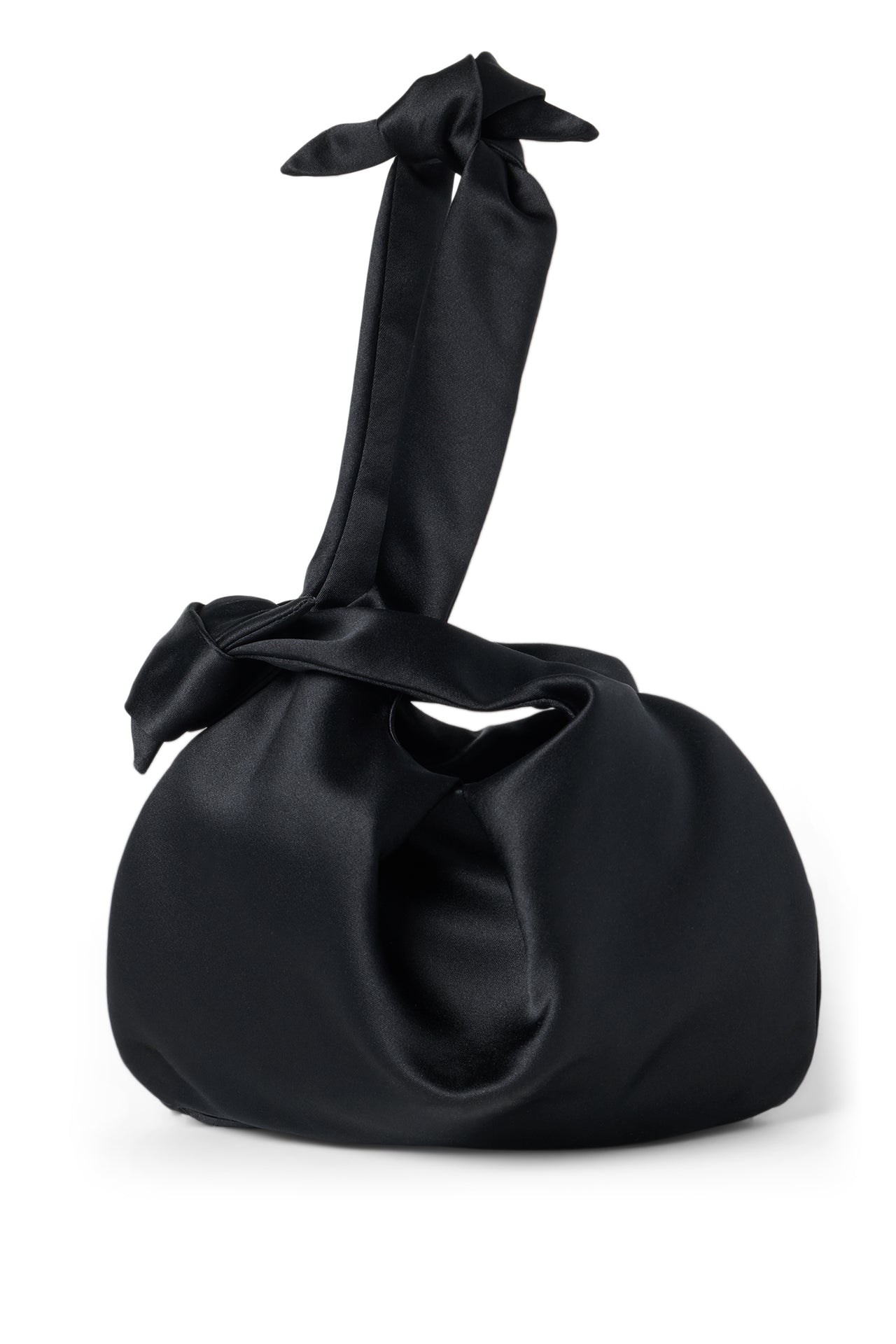 Swan Convertible Satin Wristlet | Noir